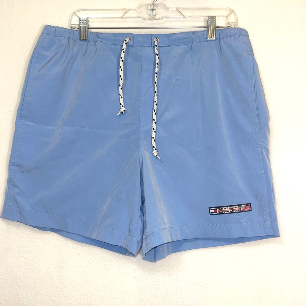 Tommy Hilfiger Classic Sailing Men's‎ Swim Trunks Shorts Blue flag logo Medium